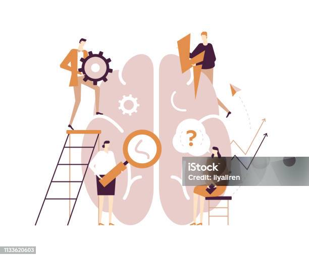 Psychology Concept Modern Vector Flat Design Style Illustration Stock Illustration - Download Image Now