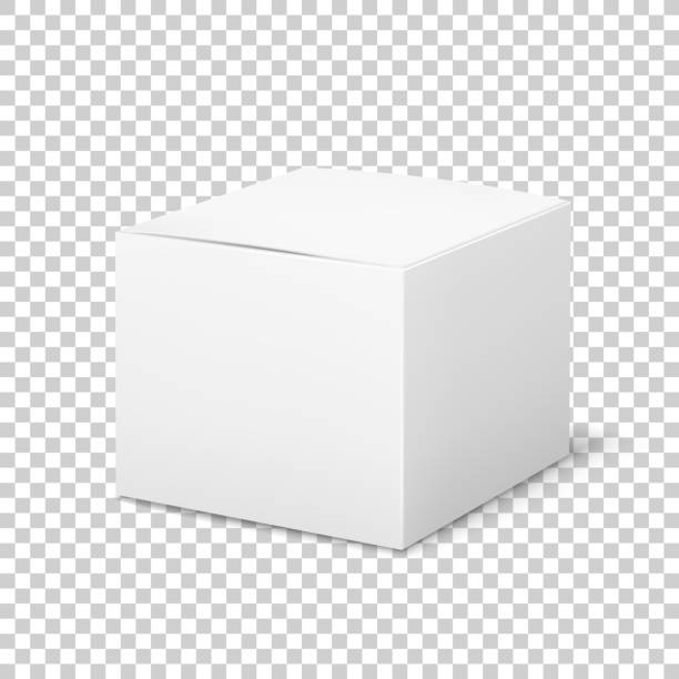 ilustrações, clipart, desenhos animados e ícones de caixa branca vazia. papelão cúbico cosméticos caixa em branco pacote com sombras medicina produto embalagem modelo vetorial - single object cardboard paper box