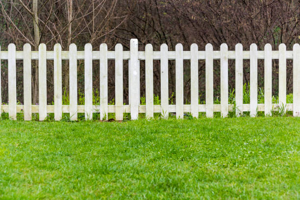 istock White fence in garden 1133621870