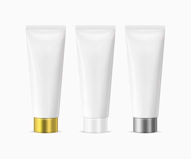 istock Vector realistic white blank plastic closed beauty cosmetic tube set isolated on white background. 1133623503