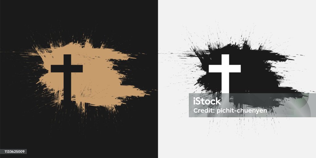 Christian cross, symbol of death and salvation. Religious Cross stock vector