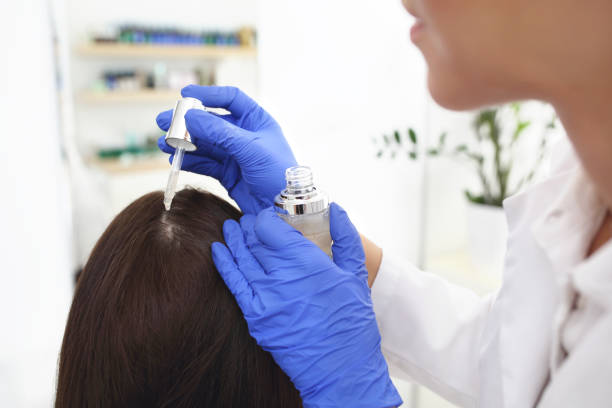 istock Anti-dandruff treatment. Hair care. 1133625066