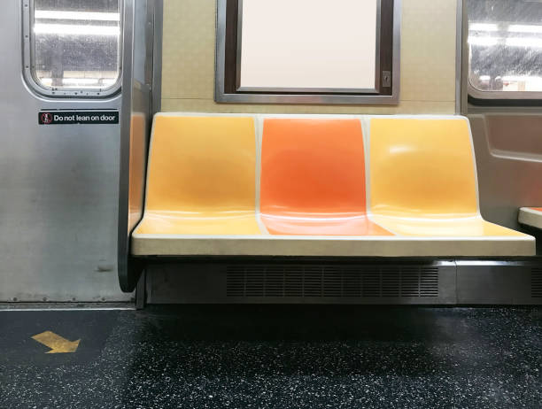 istock Subway seats and blank billboard 1133626325