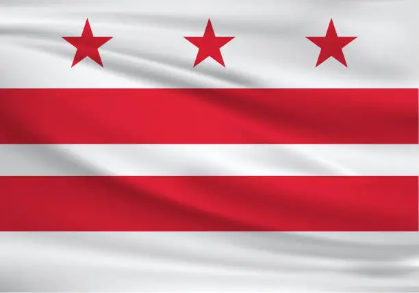 Vector illustration of Washington DC Waving Flag