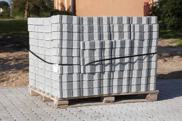 istock Brick tiles stacked on a pallet 1133633443