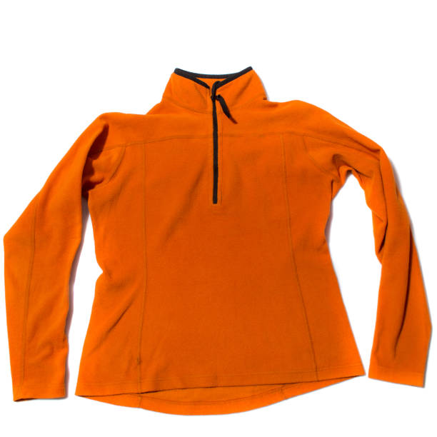 orange fleece jacket - fleece coat imagens e fotografias de stock