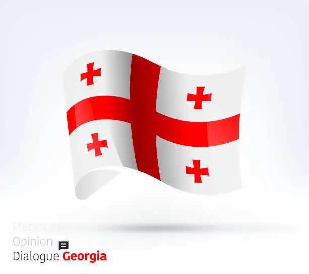 Vector illustration of Georgia Flag International Dialogue & Conflict Management