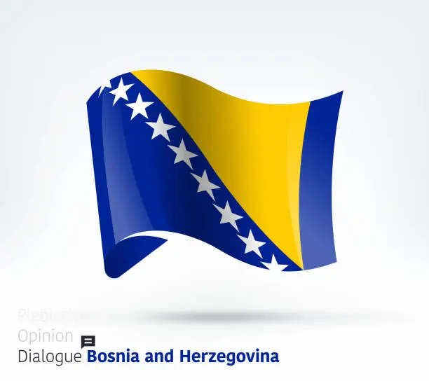 Vector illustration of Bosnia and Herzegovina Flag International Dialogue & Conflict Management