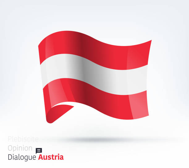 Vector waving flag illustration of Austria for international dialogue and conflict management.