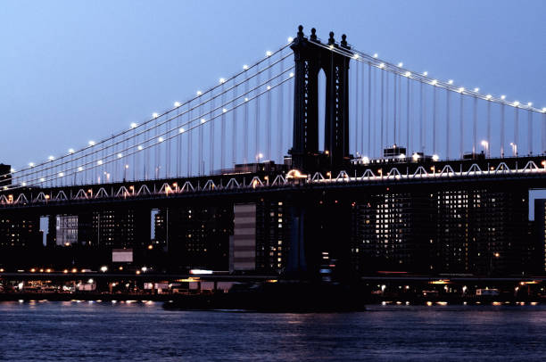 istock NYC Skyline and Manhattan Bridge at Night. 1133636584