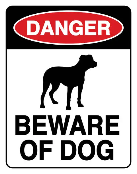 Vector illustration of Beware Of Dog Sign