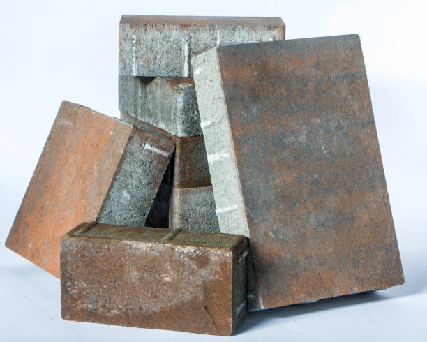 istock Paving stones of different colors on a white background 1133642166