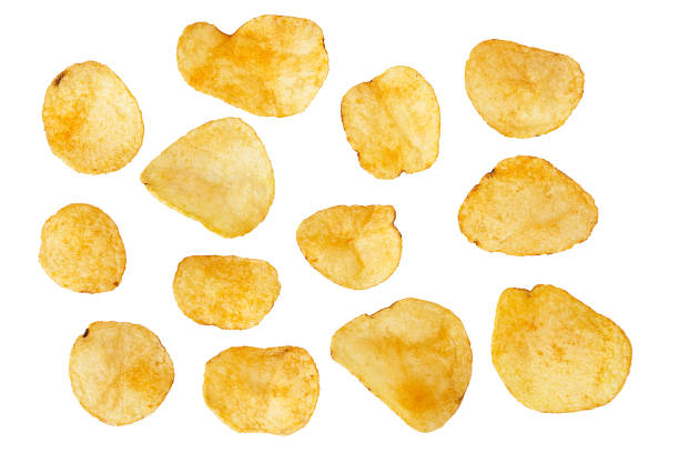potato chips isolated stock photo