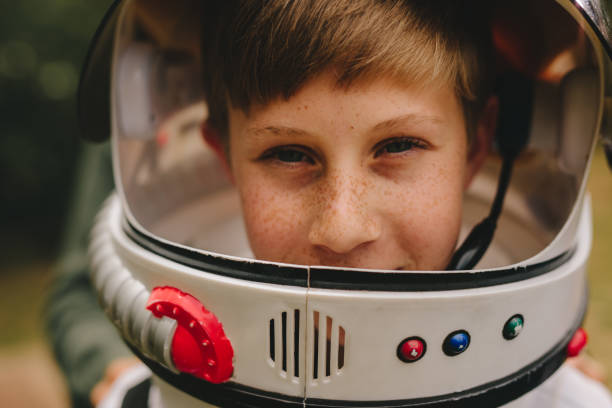 istock Small boy pretending to be an astronaut 1133644024