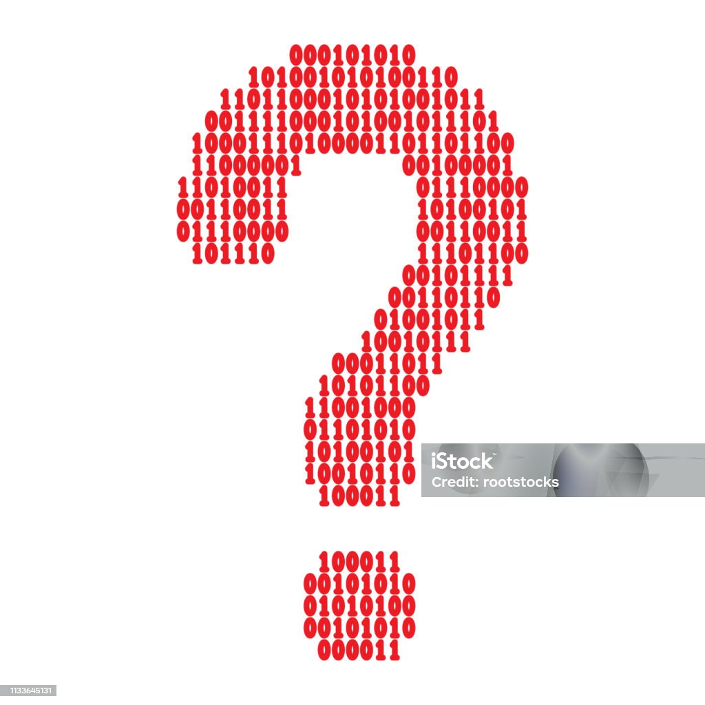 Binary Code Question Mark Stock Illustration - Download Image Now ...