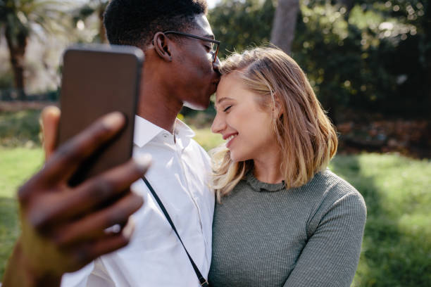 istock Loving couple taking selfie 1133645312