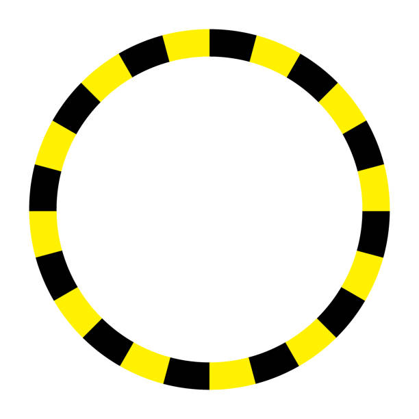 illustrations, cliparts, dessins animés et icônes de cadre de rayures d'avertissement. - safety yellow road striped