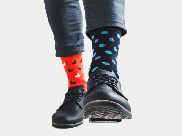 istock Businessman, trendy shoes and bright, colored socks 1133646961