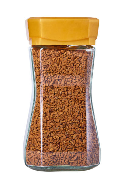 Frasco Con Gránulos De Café Instantáneos Aislados Foto de stock y más banco de imágenes de Café con cafe soluble Frasco Con Gránulos De Café Instantáneos Aislados Foto de stock y más banco de imágenes de Café