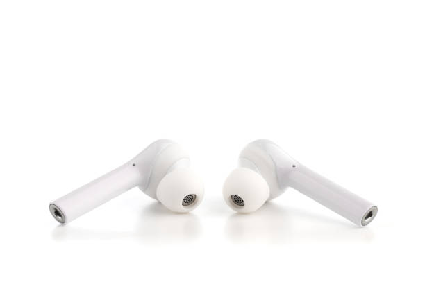istock Wireless headphones on a white background. Close-up wireless headset. 1133650204
