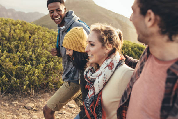 istock Friends having fun on their hiking trip 1133651148