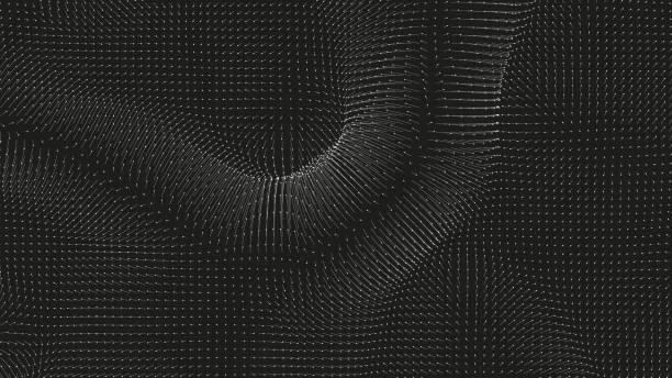 Vector monochrome field visualization of forces. Magnetic or gravitational fluctuations chart. Science backdrop with a matrix of arows with magnitude and direction. Flow representation. Interaction. Vector monochrome field visualization of forces. Magnetic or gravitational fluctuations chart. Science backdrop with a matrix of arows with magnitude and direction. Flow representation. Interaction magnetic field stock illustrations