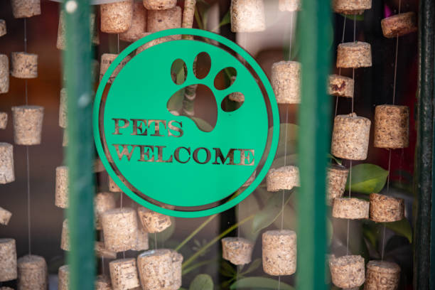 Pets welcome sign. Pets friendly area