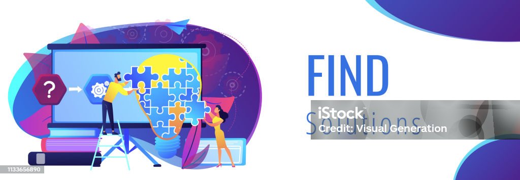 Problem Solving Concept Banner Header Stock Illustration - Download ...
