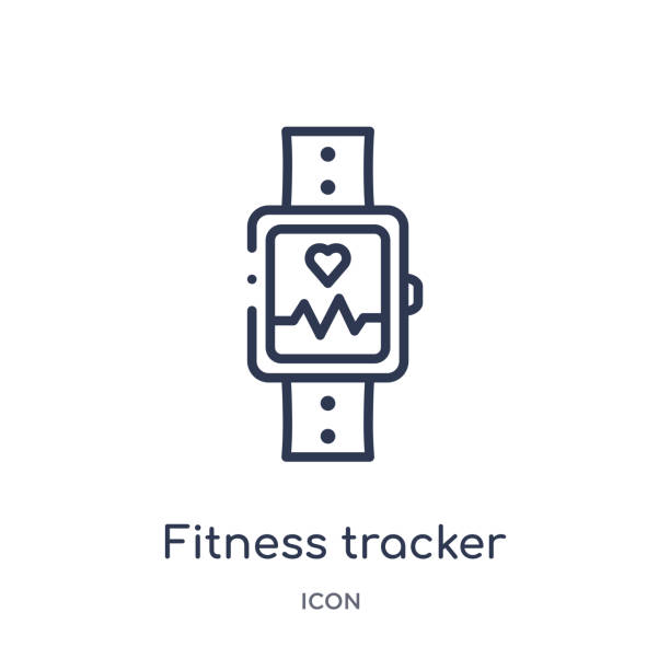 Linear fitness tracker icon from Gym and fitness outline collection. Thin line fitness tracker icon isolated on white background. fitness tracker trendy illustration Linear fitness tracker icon from Gym and fitness outline collection. Thin line fitness tracker icon isolated on white background. fitness tracker trendy illustration fitness tracker stock illustrations