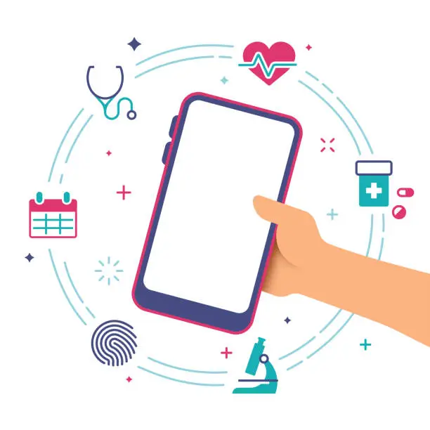 Vector illustration of Health Care Smart Phone