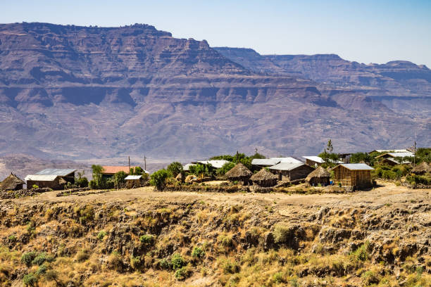 krajobraz na wyżynach lalibela, etiopia - ethiopian highlands zdjęcia i obrazy z banku zdjęć