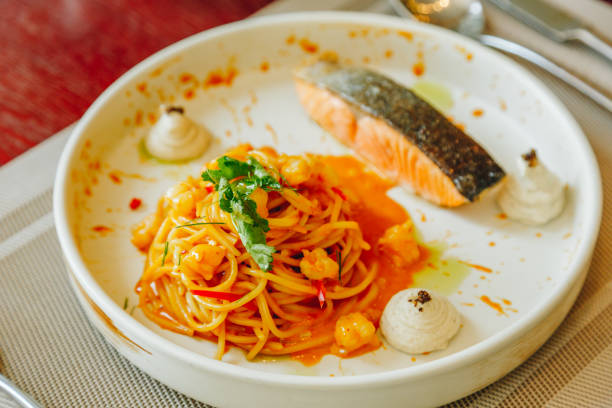Baked Salmon with Tom Yum Kung Sauce, Bangkok , Thailand