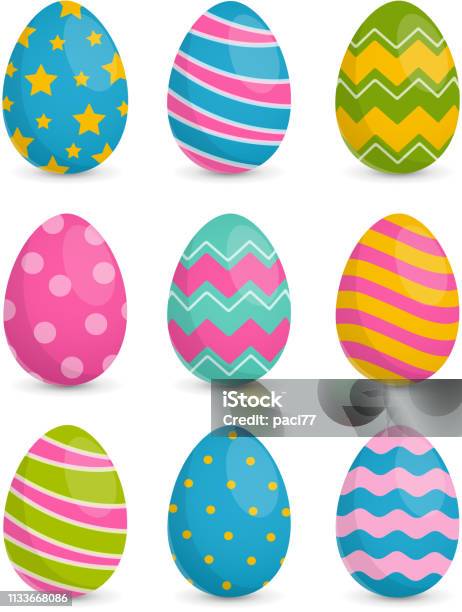 Пасхальные Яйца — стоковая векторная графика и другие изображения на тему Пасхальное яйцо - Пасхальное яйцо, Яйцо животного, Пасха
