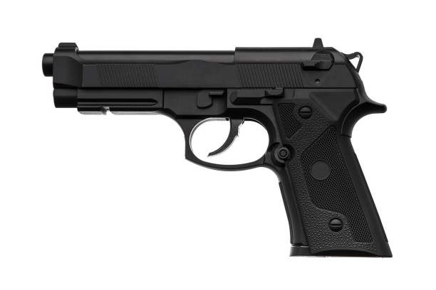 istock pneumatic pistol isolated on white back 1133668668