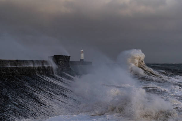 istock Storm Freya lashes Porthcawl lighthouse 1133677659