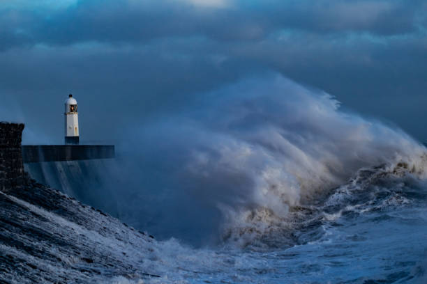 istock Storm Freya lashes Porthcawl lighthouse 1133677784