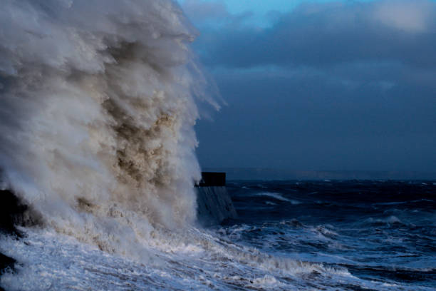 istock Storm Freya lashes Porthcawl lighthouse 1133677785