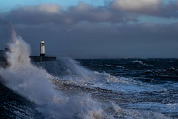 istock Storm Freya lashes Porthcawl lighthouse 1133677796