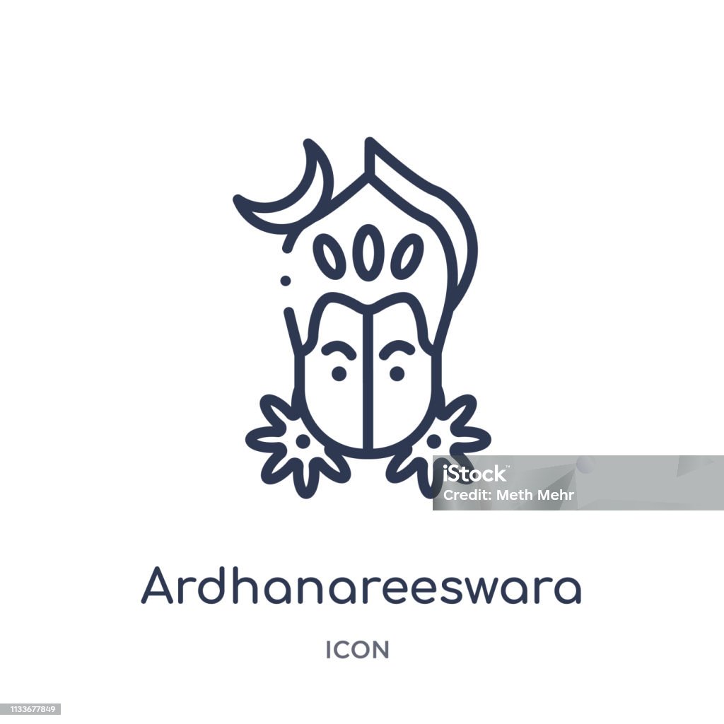 Linear Ardhanareeswara Icon From India Outline Collection Thin ...