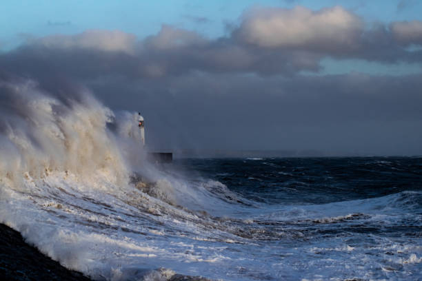 istock Storm Freya lashes Porthcawl lighthouse 1133677889