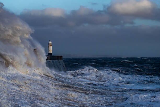 istock Storm Freya lashes Porthcawl lighthouse 1133677896