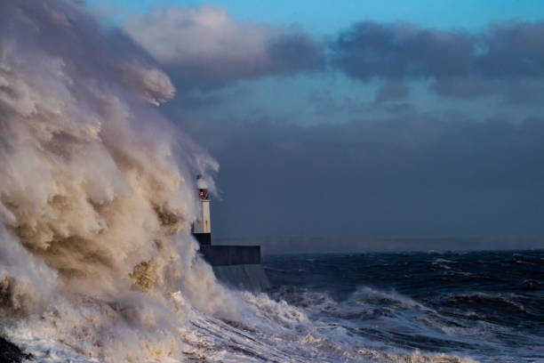 istock Storm Freya lashes Porthcawl lighthouse 1133678021
