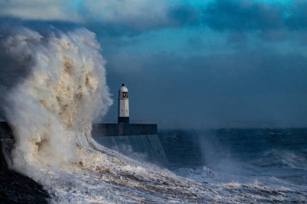 istock Storm Freya lashes Porthcawl lighthouse 1133678035