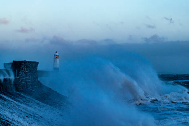 istock Storm Freya lashes Porthcawl lighthouse 1133678606