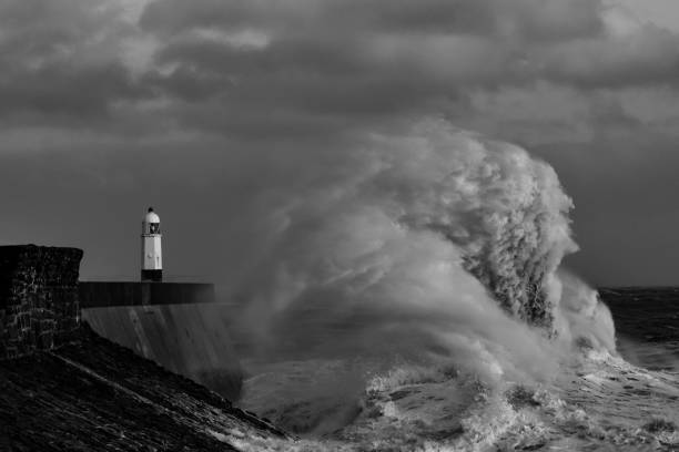 istock Storm Freya lashes Porthcawl lighthouse 1133678632