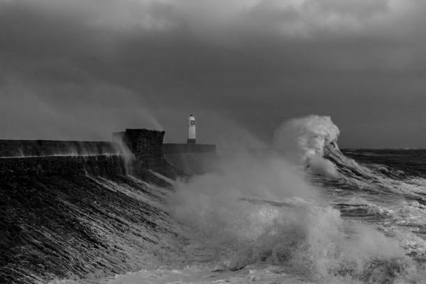 istock Storm Freya lashes Porthcawl lighthouse 1133678658