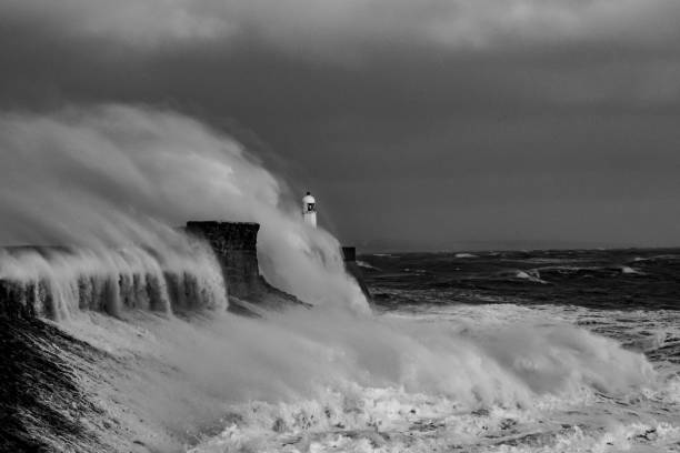 istock Storm Freya lashes Porthcawl lighthouse 1133678661