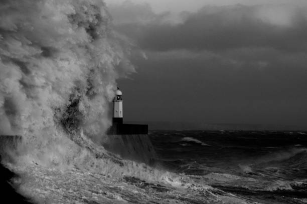 istock Storm Freya lashes Porthcawl lighthouse 1133678671