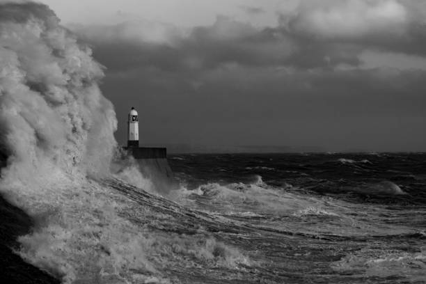 istock Storm Freya lashes Porthcawl lighthouse 1133678752