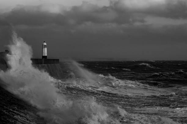 istock Storm Freya lashes Porthcawl lighthouse 1133678836